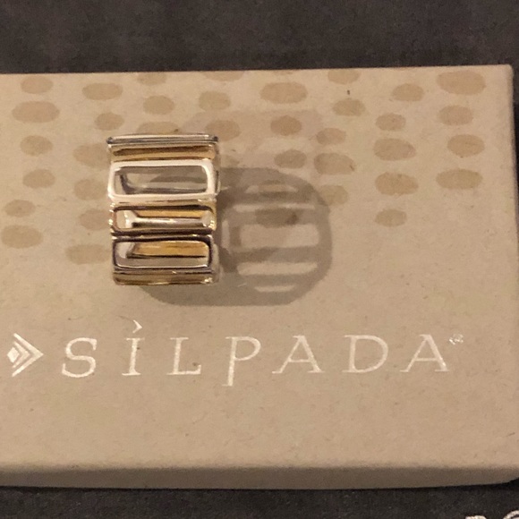 Silpada Sterling Silver & Brass Framework Ring - Picture 6 of 7